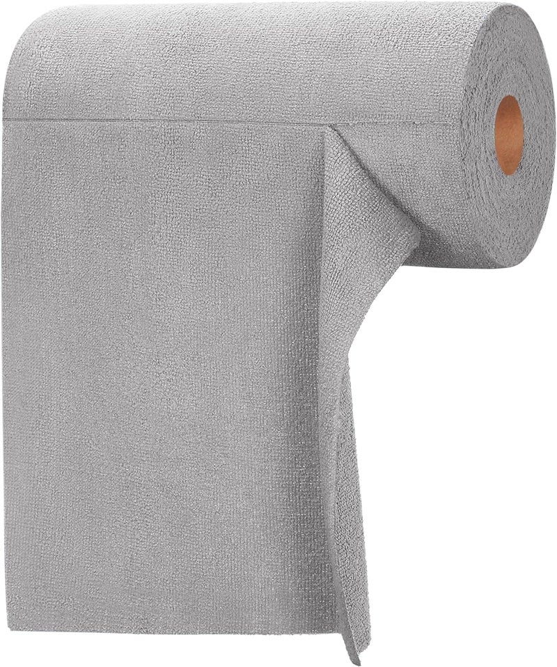 itanso Tear-A-Rag Roll -50 Pack, 12 x 12 Microfiber Cleaning Cloth, Reusable Towels for Home, auto and Shop (Grey) - Image 1